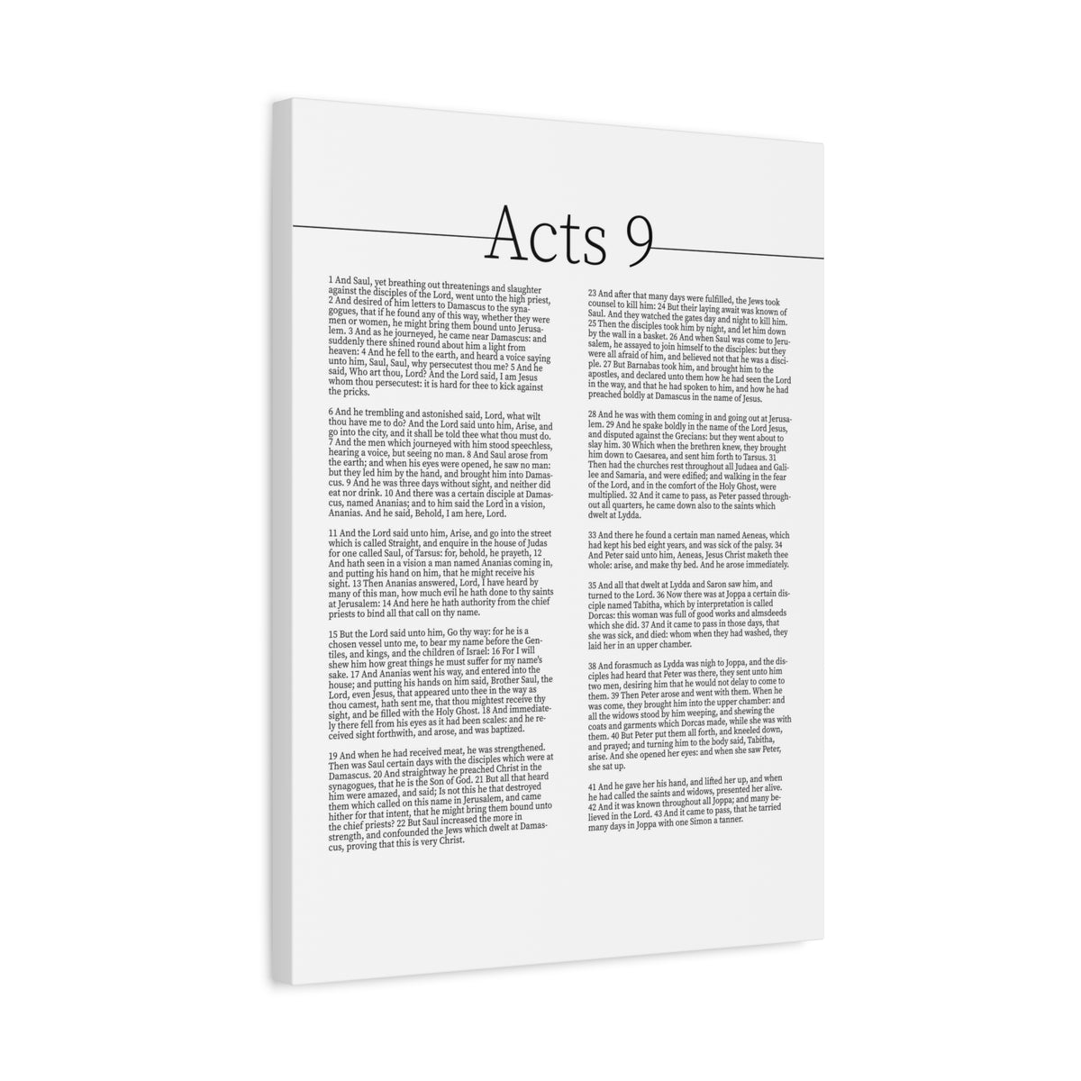 Scripture Canvas The Conversion of Saul Acts 9 Christian Wall Art Bible Verse Print Ready to Hang