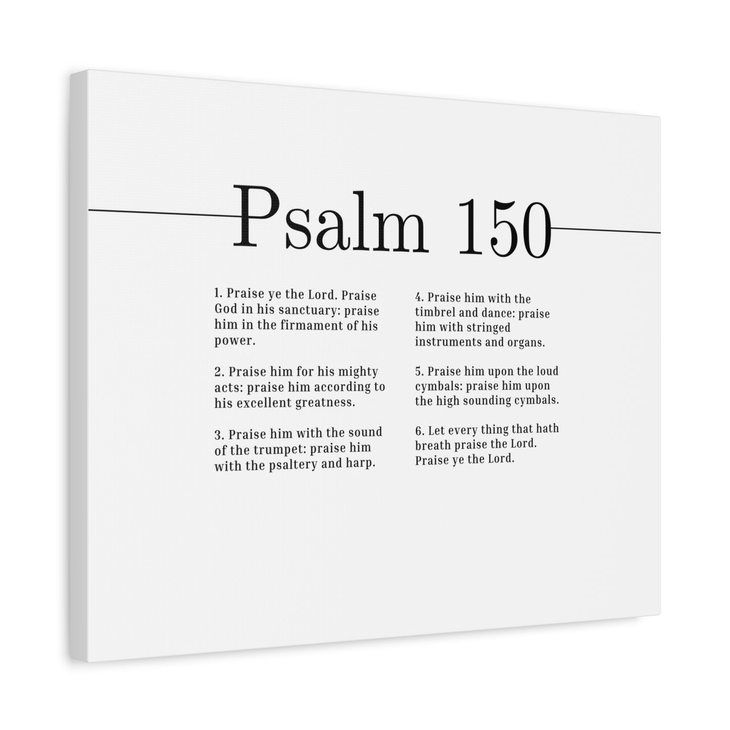 Scripture Canvas Praise Ye The Lord Psalm 150 Christian Wall Art Bible Verse Print Ready to Hang