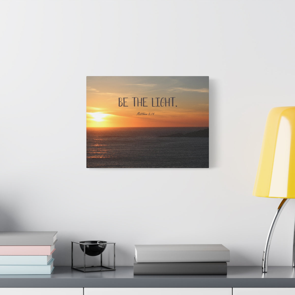 Scripture Canvas The Light Matthew 5:14 Christian Wall Art Bible Verse Print Ready to Hang
