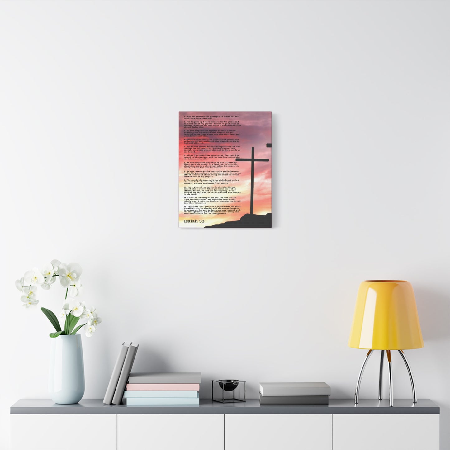 Scripture Canvas Prophecy Of Jesus Colored Isaiah 53 Christian Wall Art Bible Verse Print Ready to Hang