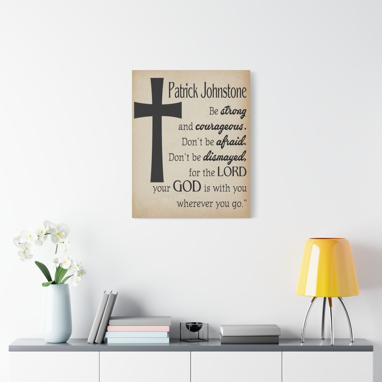Scripture Walls Personalized Joshua 1:9 Cross Bible Chapter Canvas Christian Wall Art Ready to Hang