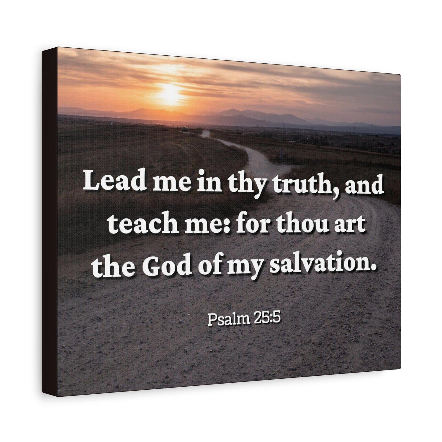 Scripture Canvas My Salvation Psalm 25:5 Christian Wall Art Bible Verse Print Ready to Hang
