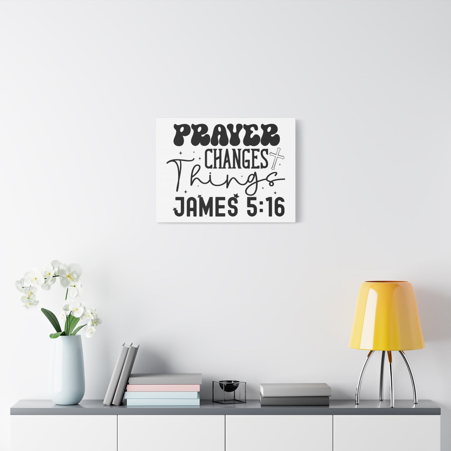 Scripture Walls James 5:16 Prayer Changes Things Bible Verse Canvas Christian Wall Art Ready to Hang Unframed