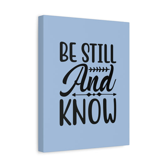 Scripture Walls Be Still And Know Light Blue Sky Psalm 46:10 Bible Verse Canvas Christian Wall Art Ready to Hang