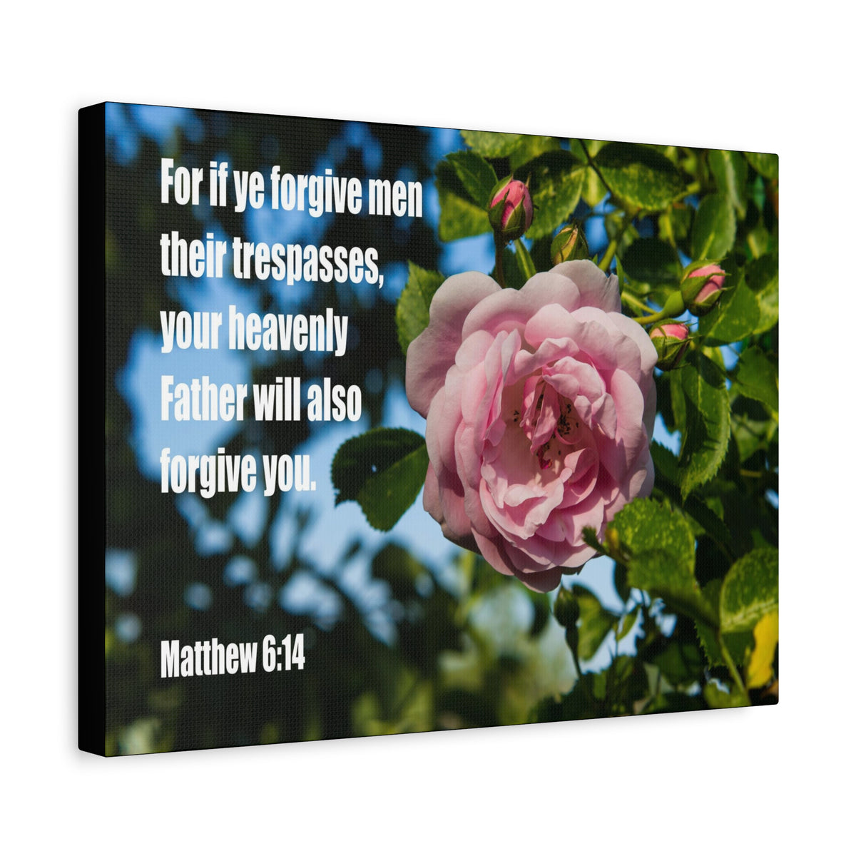 Scripture Canvas Heavenly Father Forgive You Matthew 6:14 Christian Wall Art Bible Verse Print Ready to Hang
