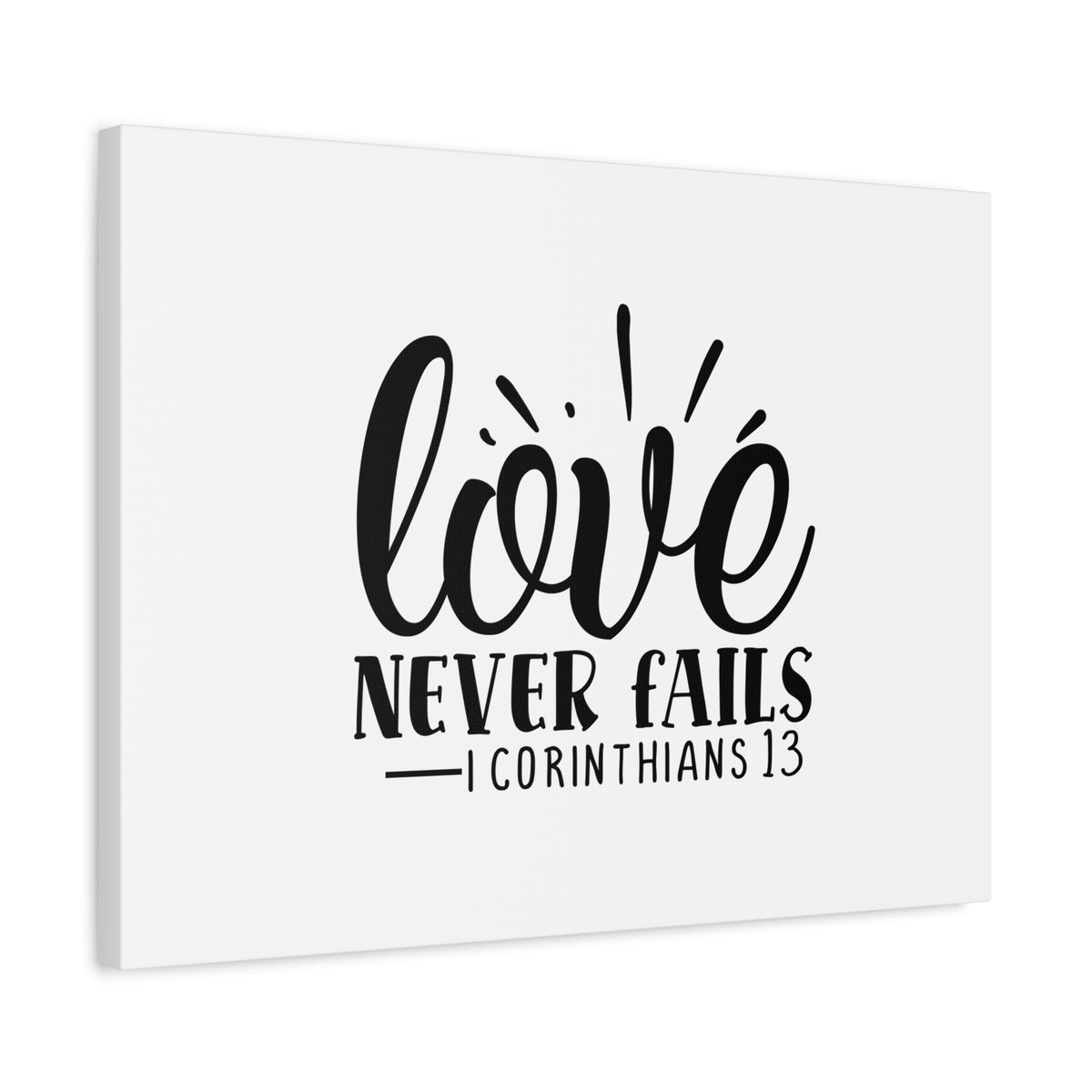 Scripture Canvas Love Never Fails 1 Corinthians 13 Christian Wall Art Bible Verse Print Ready to Hang