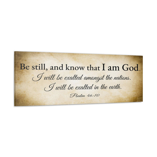 Scripture Walls Psalm 46:10 Gold Bible Verse Canvas Christian Wall Art Ready to Hang Unframed-Express Your Love Gifts