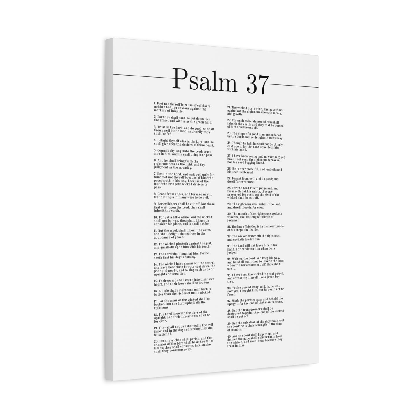 Scripture Canvas The Salvation Of The Righteous Psalm 37 Christian Wall Art Bible Verse Print Ready to Hang