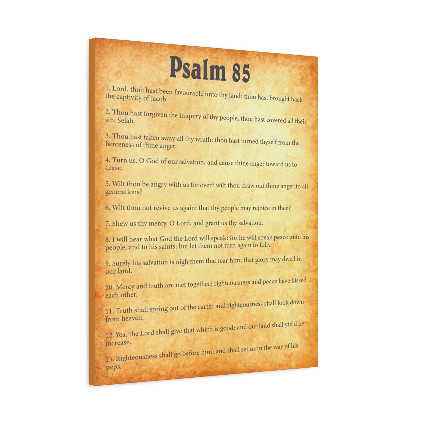 Scripture Walls Psalm 85 Gold Bible Chapter Canvas Christian Wall Art Ready to Hang