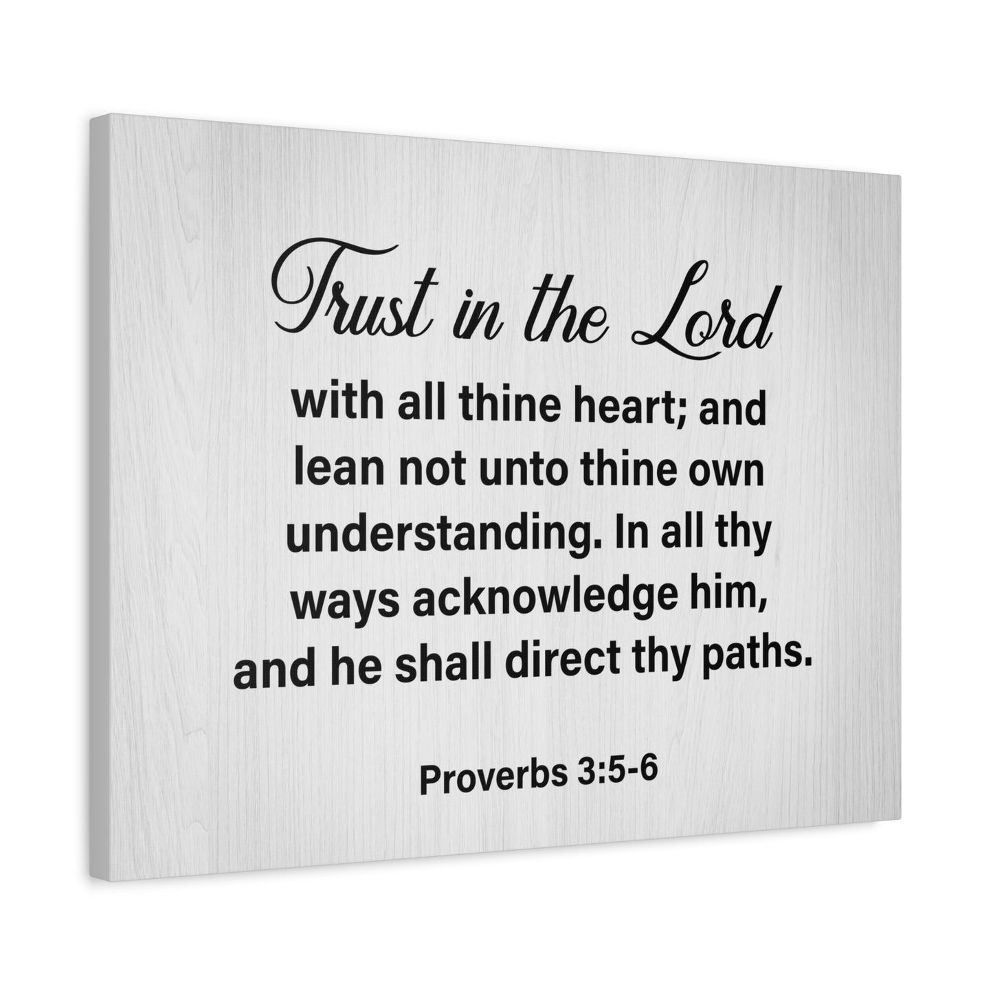 Bible Verse Canvas Trust in the Lord Proverbs 3:5-6 Wall Art Christian Home Decor