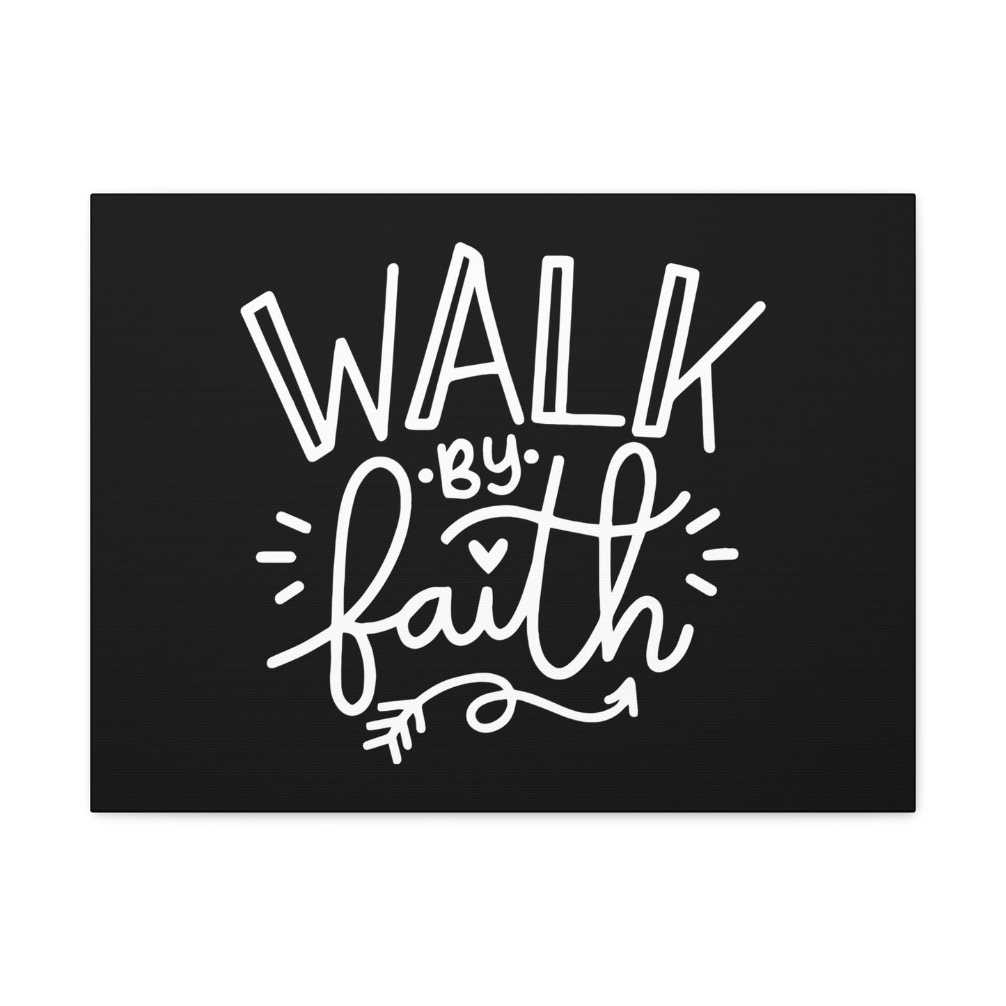 Walk By Faith 2 Corinthians 5:7 Arrow Outlined Christian Wall Art Bible Verse Print Ready to Hang