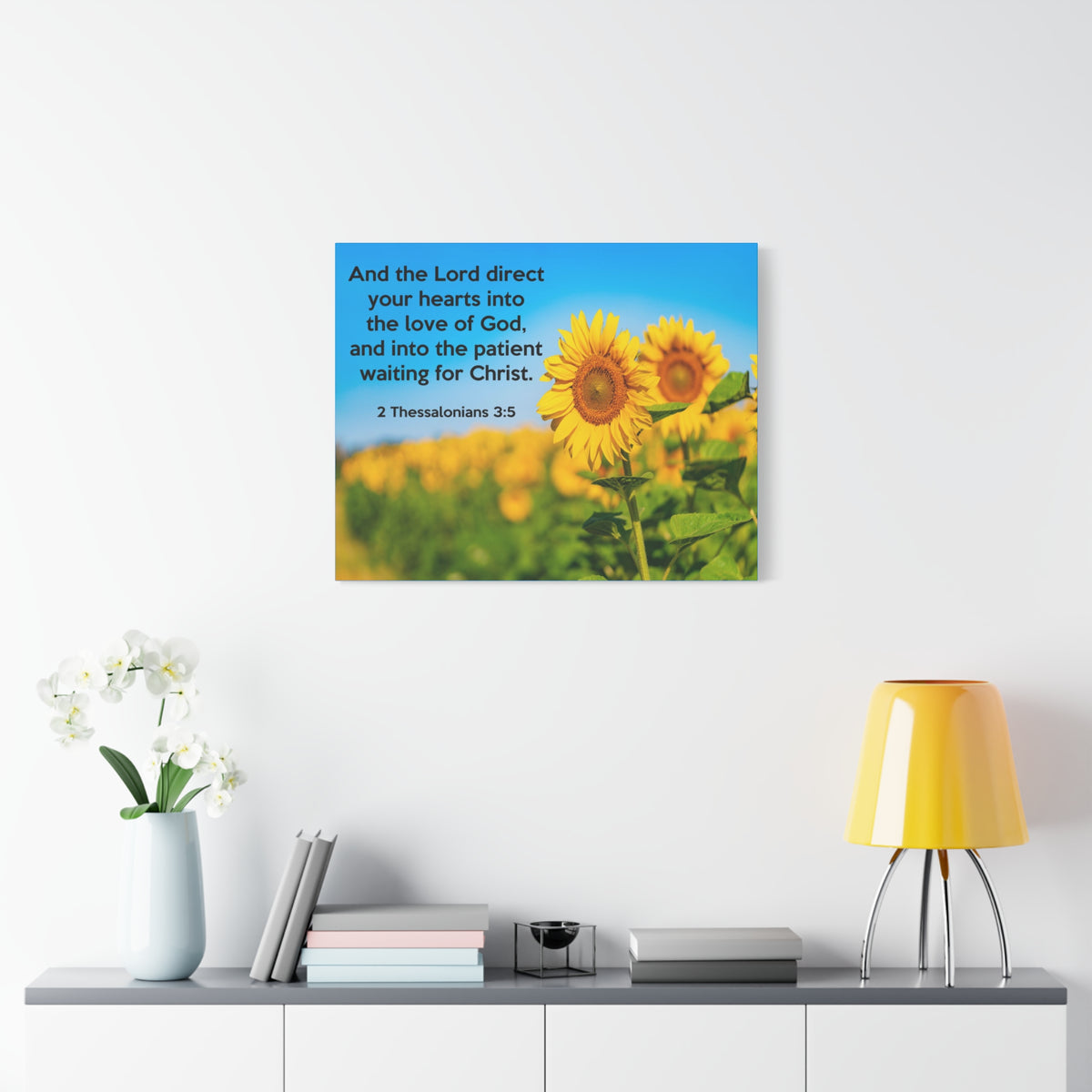 Scripture Canvas Waiting For Christ 2 Thessalonians 3:5 Christian Wall Art Bible Verse Print Ready to Hang