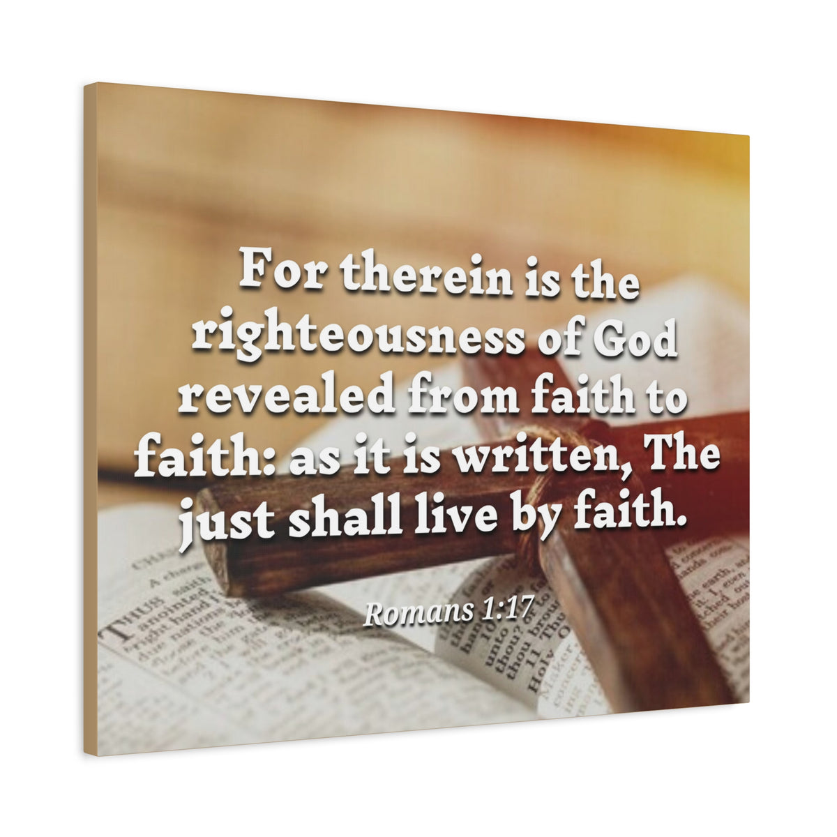 Scripture Canvas Live By Faith Romans 1:17 Christian Wall Art Bible Verse Print Ready to Hang