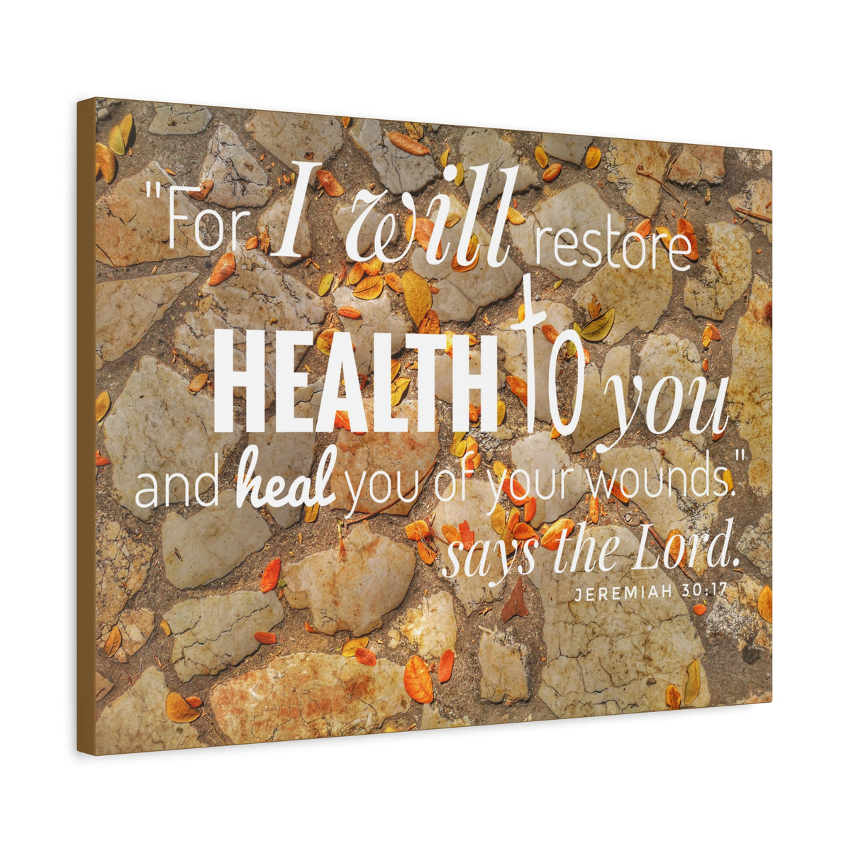 Scripture Canvas Health To You Jeremiah 30:17 Christian Wall Art Bible Verse Print Ready to Hang