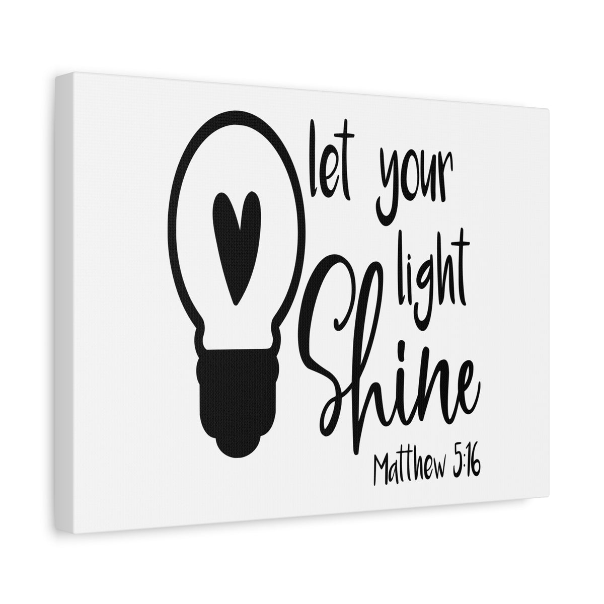 Scripture Canvas Your Light Shine Matthew 5:16 Christian Wall Art Bible Verse Print Ready to Hang
