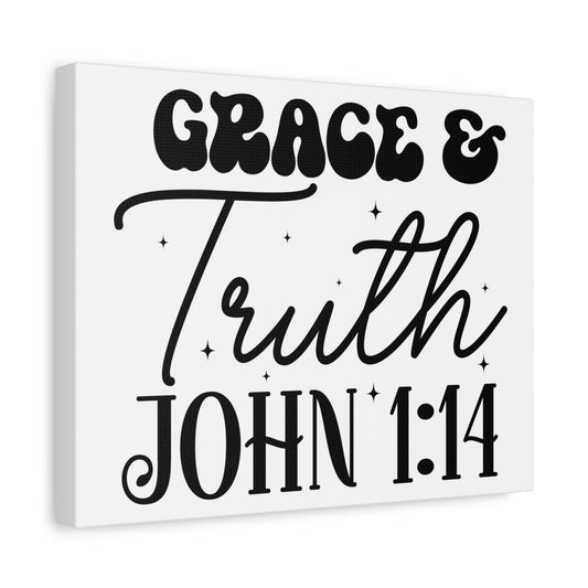 Scripture Walls John 1:14 Grace and Truth Bible Verse Canvas Christian Wall Art Ready to Hang Unframed