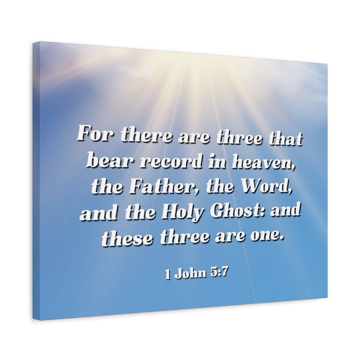 Scripture Canvas Three Are One 1 John 5:7 Christian Wall Art Bible Verse Print Ready to Hang