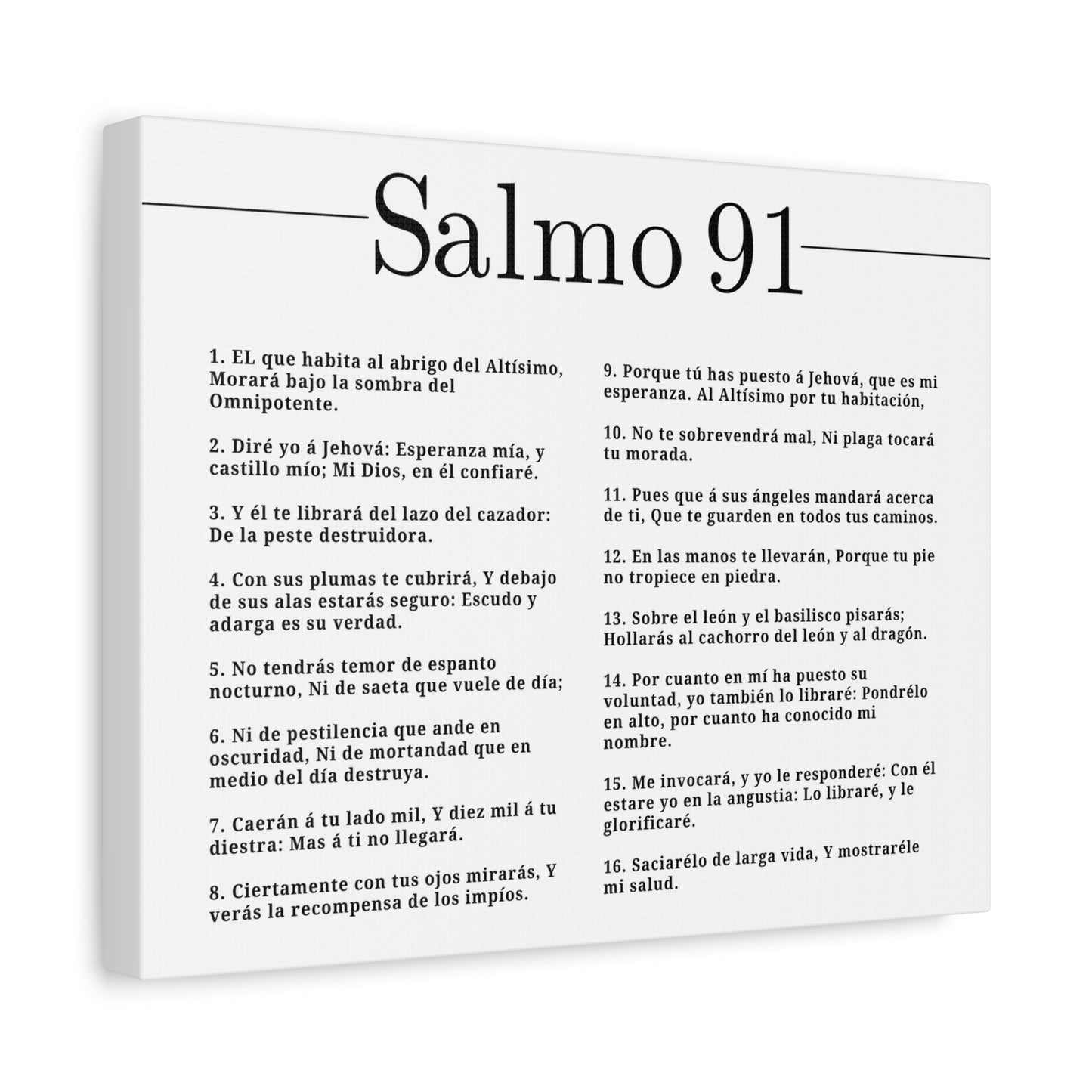 Salmo 91 Impresión De Arte Cristiano en la Pared Lista Para Colgar