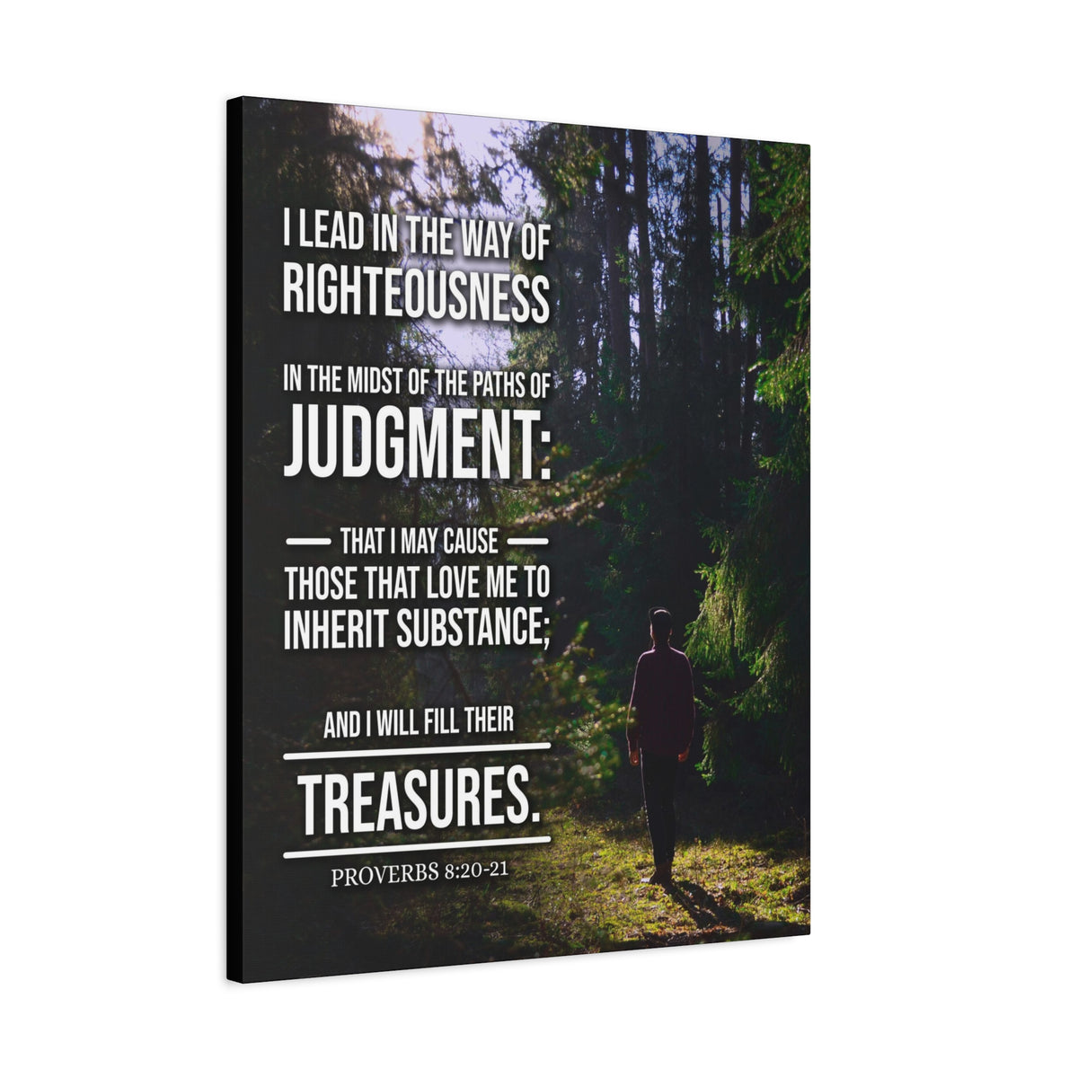 Scripture Canvas Paths of Judgment Proverbs 8:20‭-‬2 Christian Wall Art Bible Verse Print Ready to Hang
