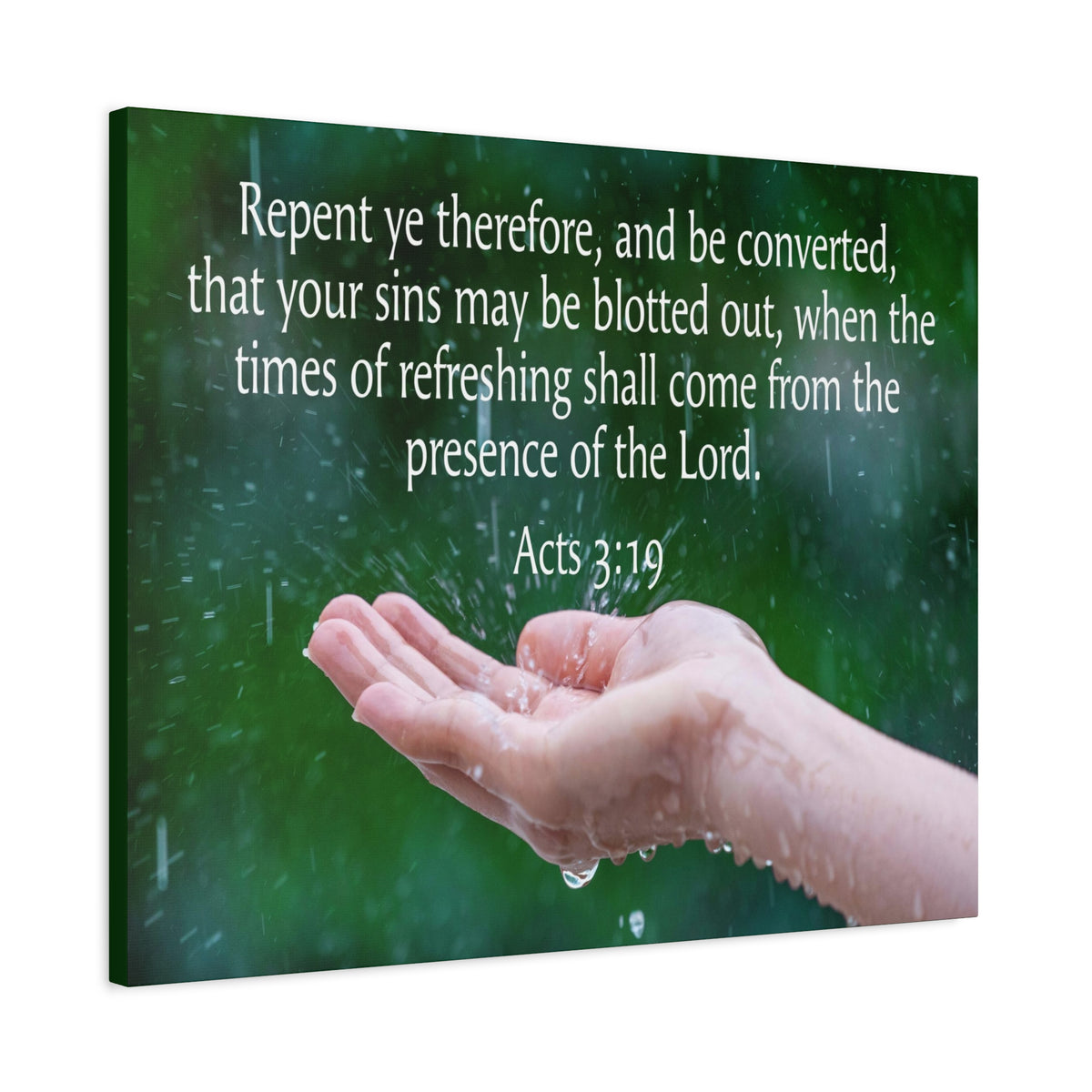 Scripture Canvas The Presence of The Lord Acts 3:19 Christian Wall Art Bible Verse Print Ready to Hang