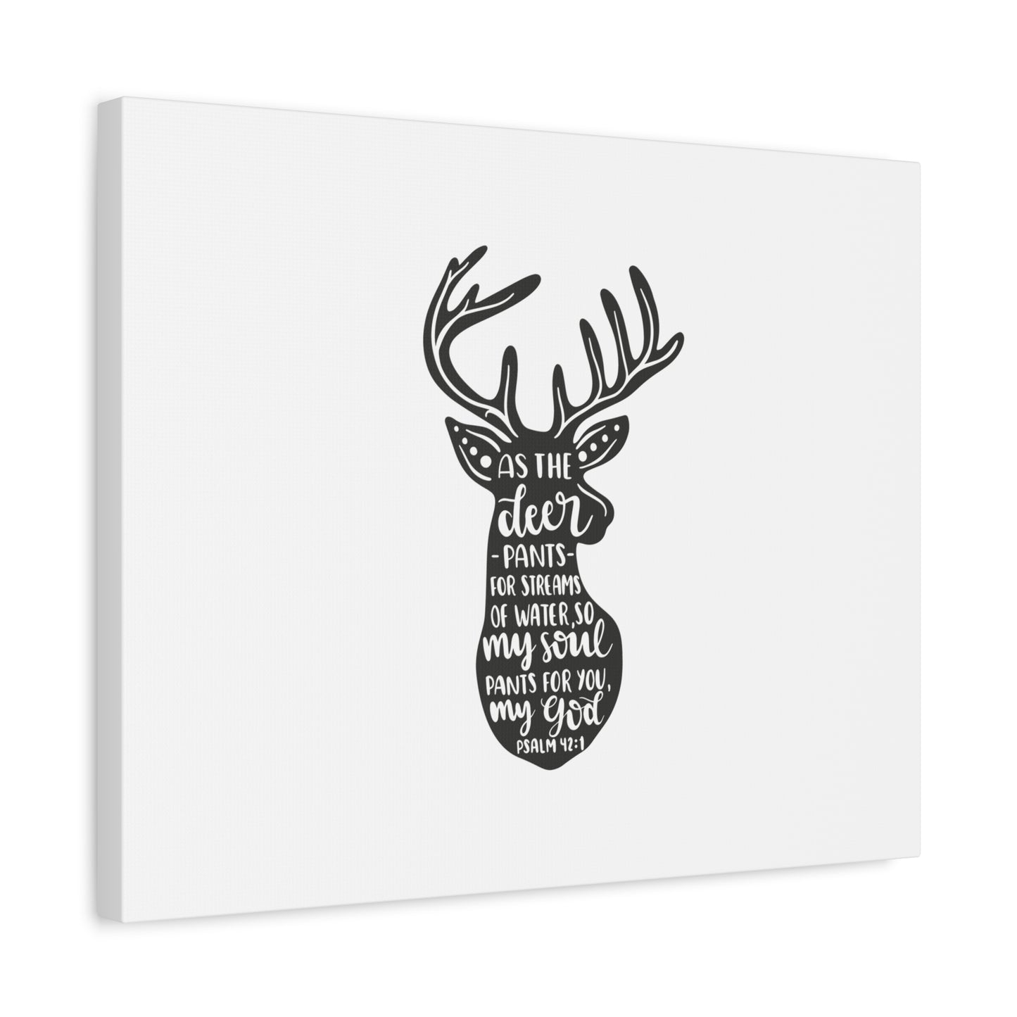 Scripture Canvas My Soul Psalm 42:1 Christian Wall Art Bible Verse Print Ready to Hang