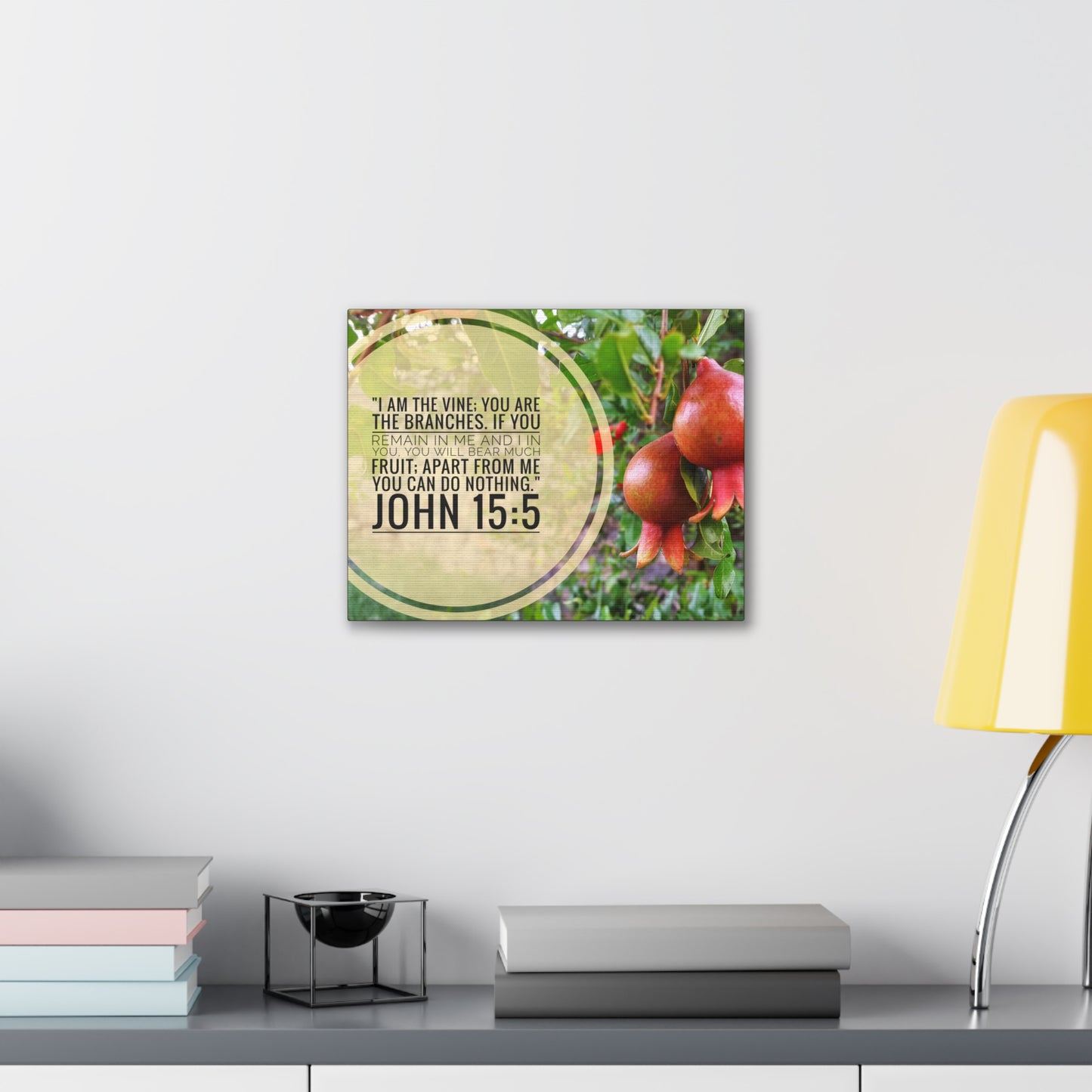 Remain In Me John 15:5 Bible Verse Canvas Christian Wall Art Ready to Hang