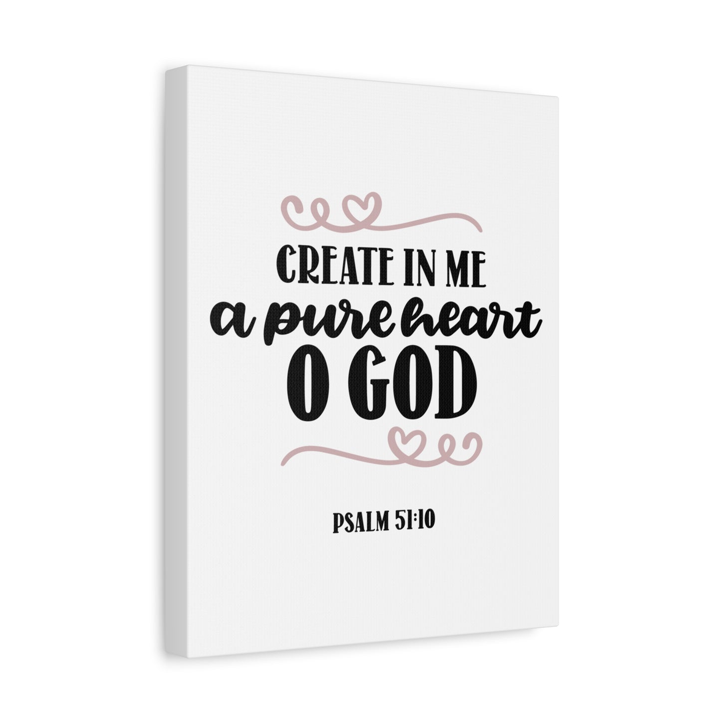 Scripture Canvas Pure Heart Psalm 51:10 Christian Wall Art Bible Verse Print Ready to Hang