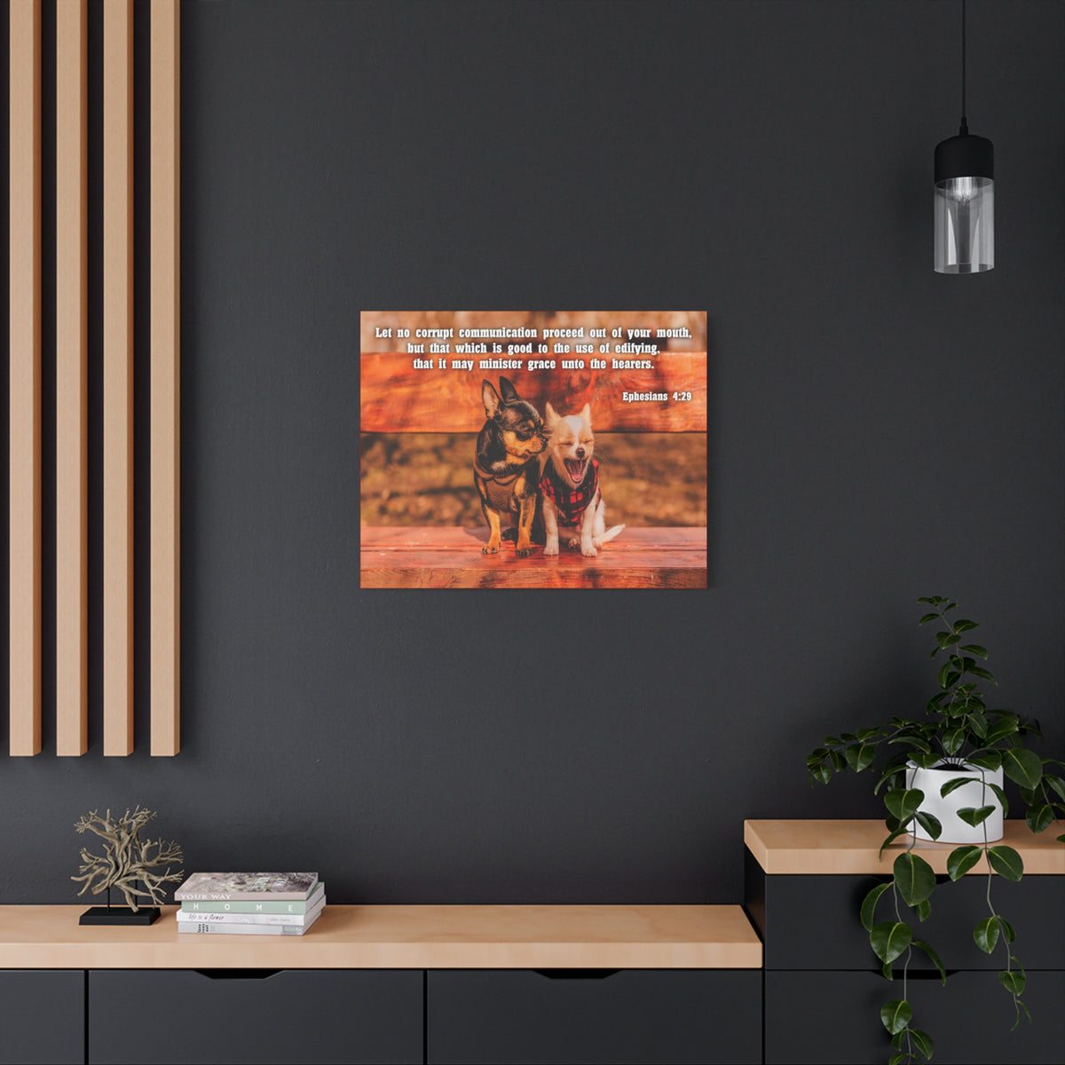 Scripture Canvas Grace Unto The Hearers Ephesians 4:29 Christian Wall Art Bible Verse Print Ready to Hang