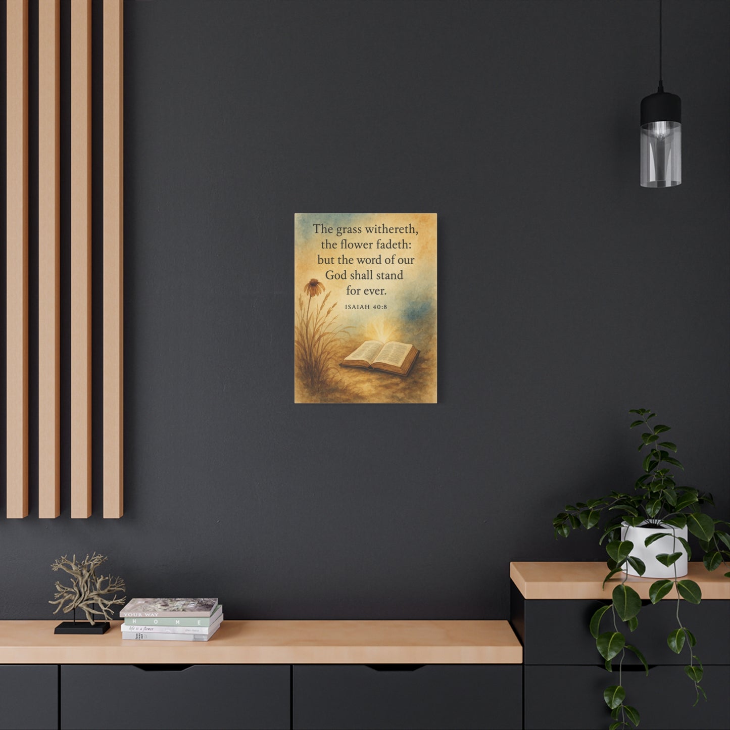 Bible Verse Canvas Isaiah 40:8 Christian Home Décor Wall Art Scripture Ready to Hang Faith Print