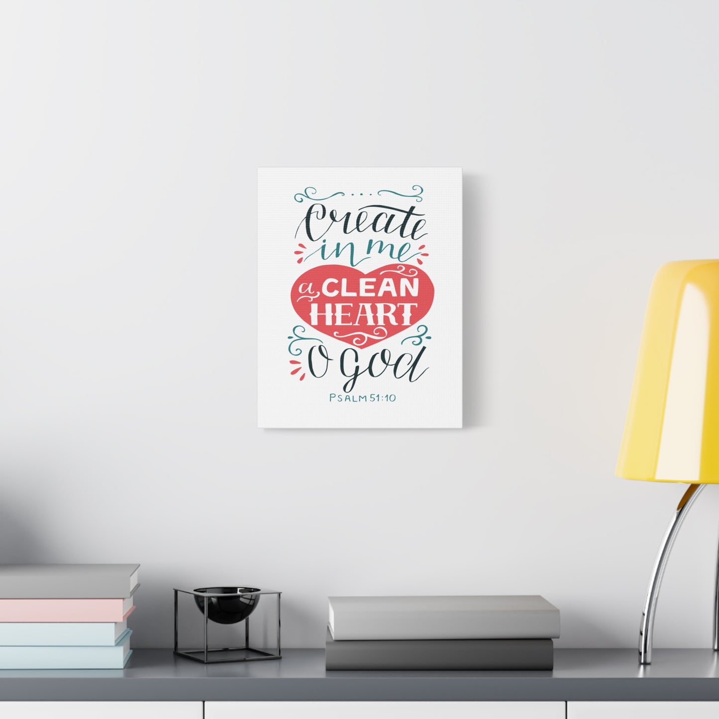 Scripture Walls Clean Heart O God Psalm 51:10 Bible Verse Canvas Christian Wall Art Ready to Hang