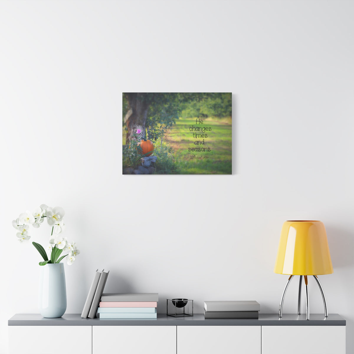 Scripture Canvas Times And Seasons Daniel 2:21 Christian Wall Art Bible Verse Print Ready to Hang