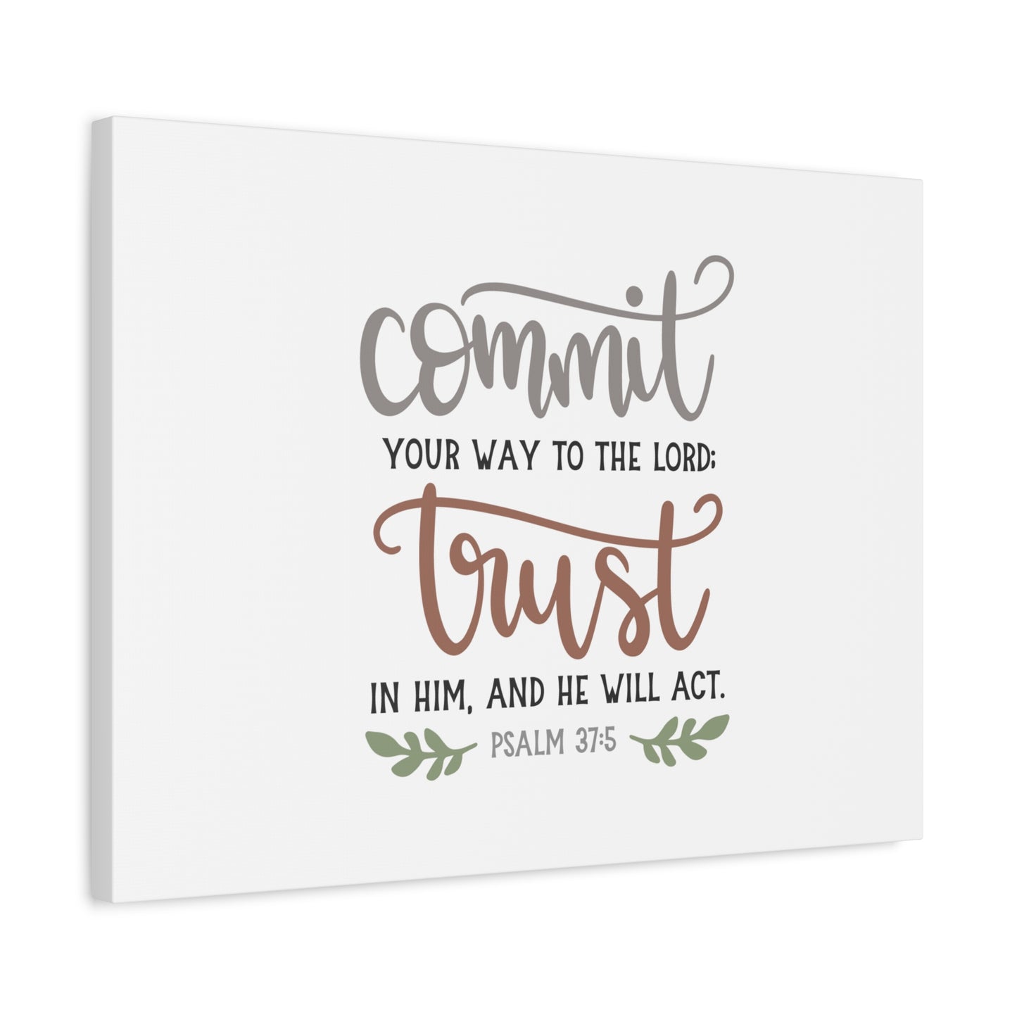 Scripture Canvas Your Way To The Lord Psalm 37:5 Christian Wall Art Bible Verse Print Ready to Hang