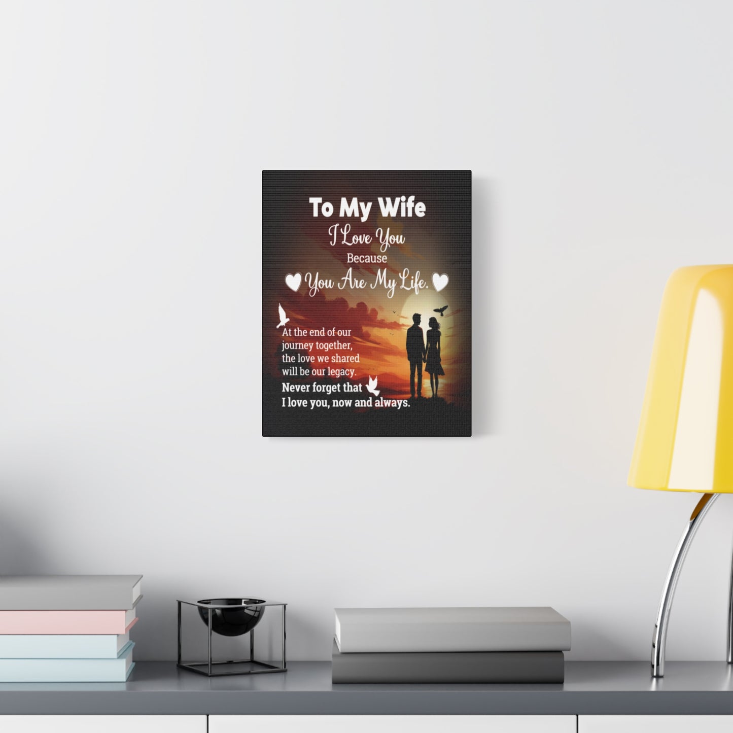 To My Wife Sunset Romance Canvas Wall Art - Heartfelt Gift of Love & Legacy