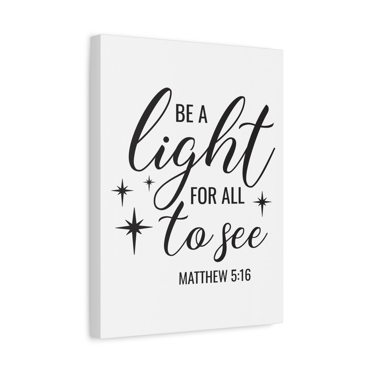 Scripture Canvas Be A Light Matthew 5:16 Christian Wall Art Bible Verse Print Ready to Hang