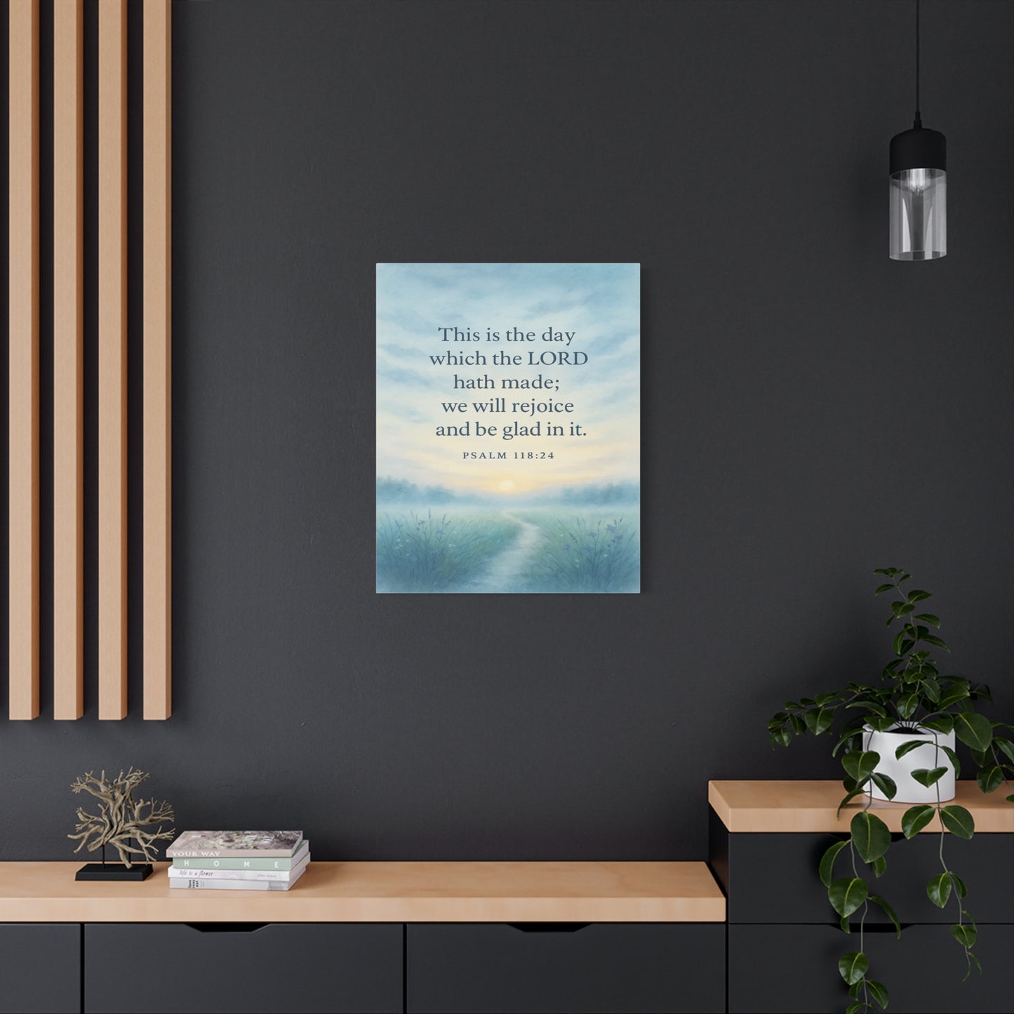 Bible Verse Canvas Psalm 118:24 Christian Home Décor Wall Art Scripture Ready to Hang Faith Print