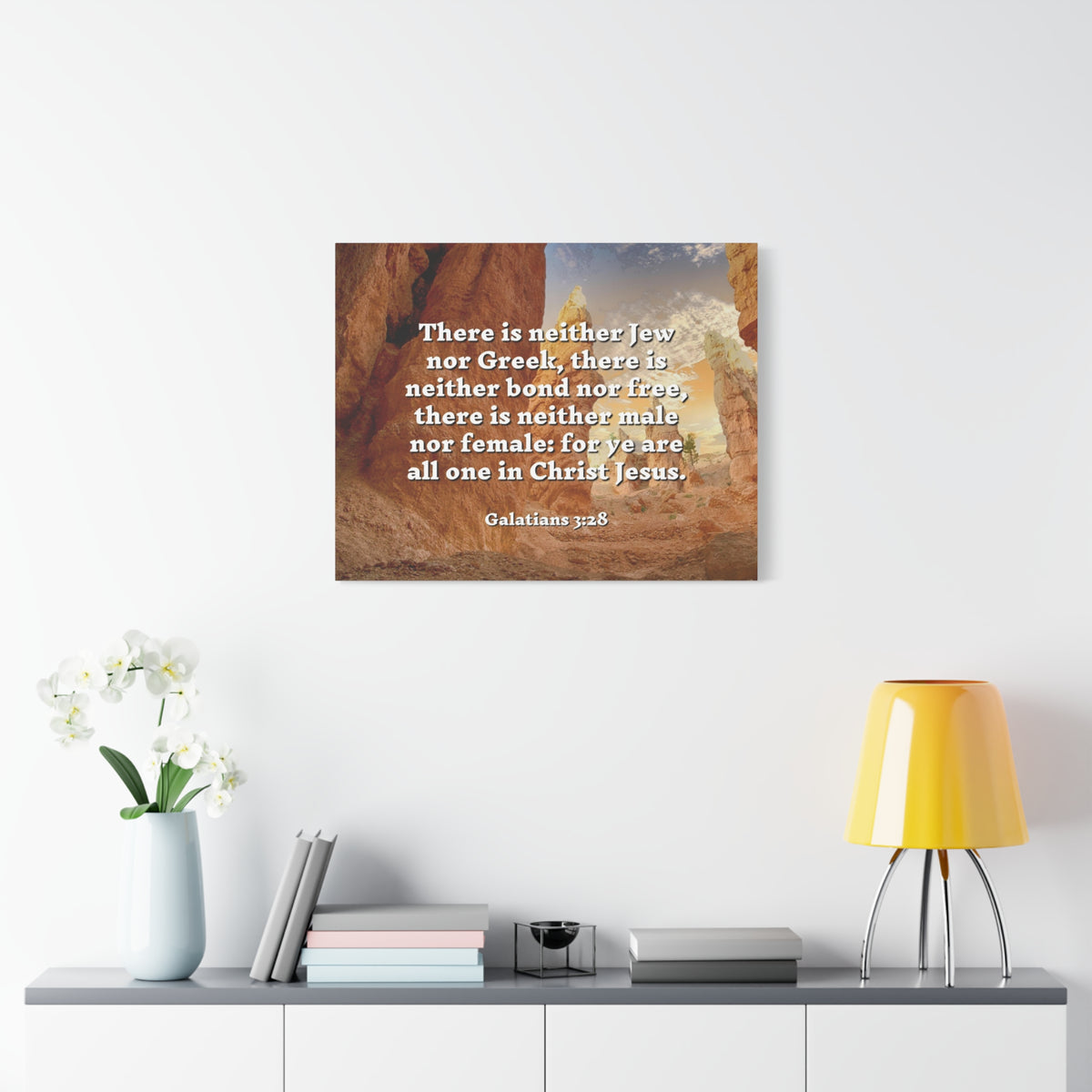 Scripture Canvas All One Galatians 3:28 Christian Wall Art Bible Verse Print Ready to Hang