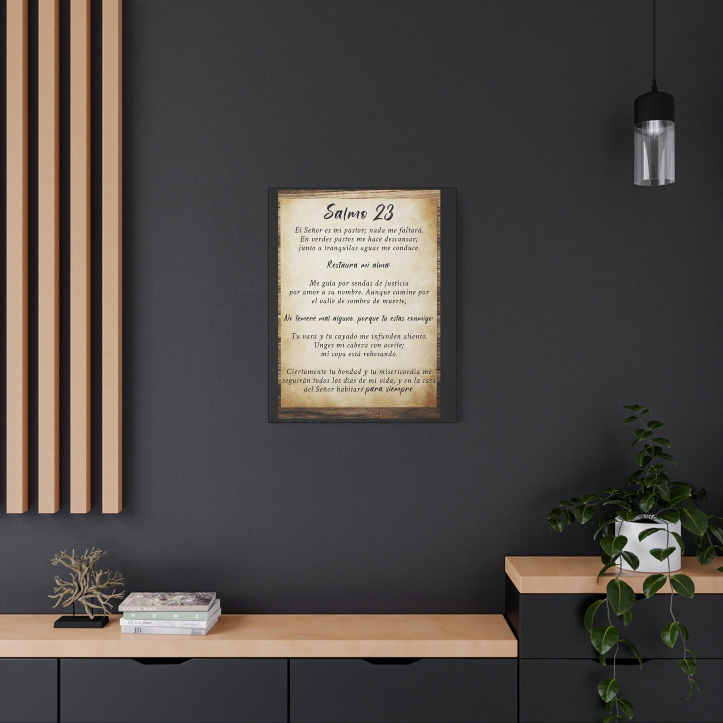 Scripture Walls Salmo 23 Wood Bible Verse Canvas Christian Wall Art Ready to Hang Unframed