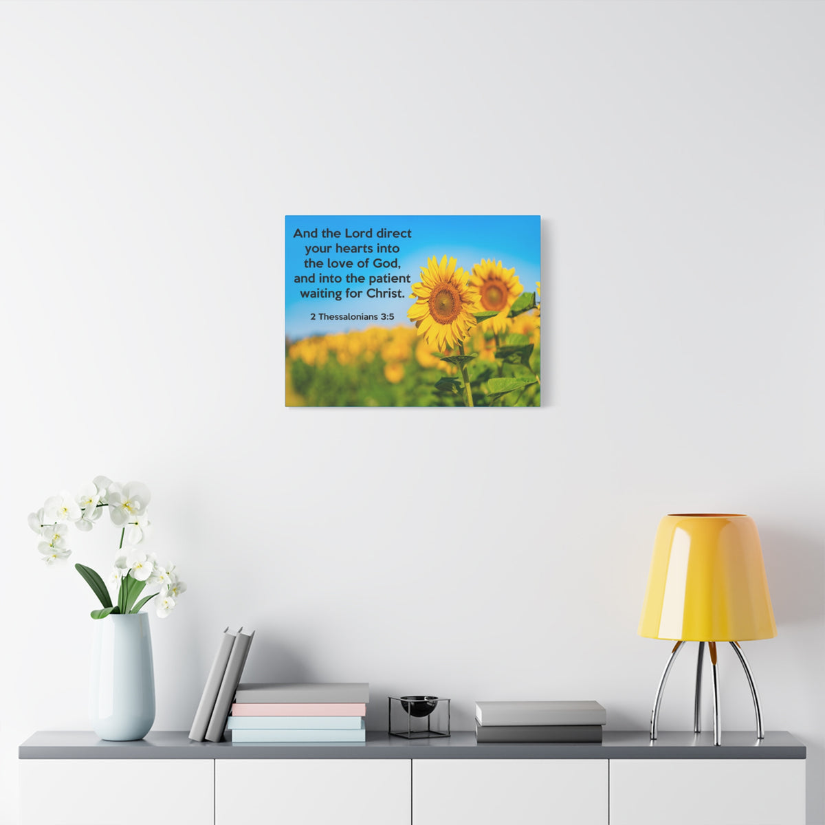 Scripture Canvas Waiting For Christ 2 Thessalonians 3:5 Christian Wall Art Bible Verse Print Ready to Hang