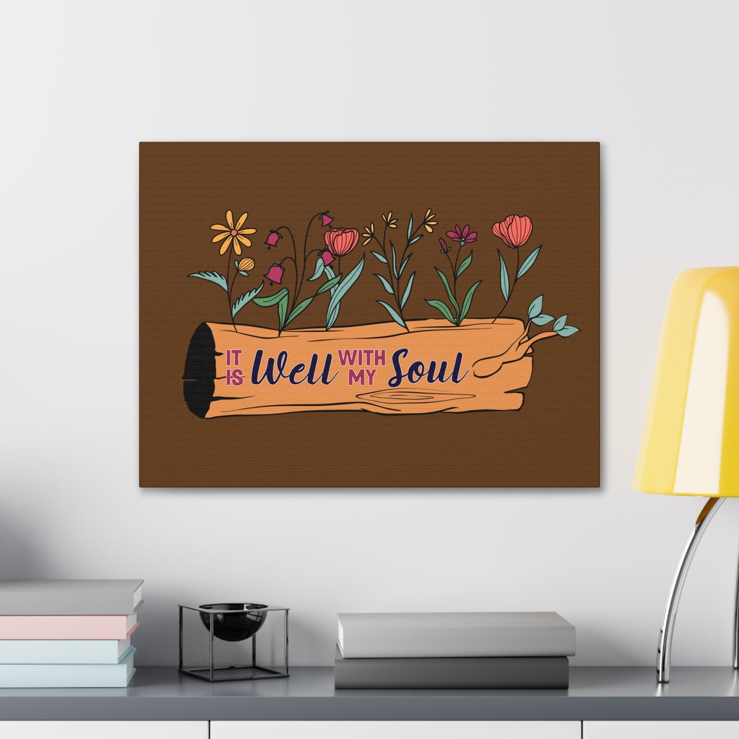 With My Soul Flower Psalm 42:7 Christian Wall Art Bible Verse Print Ready to Hang
