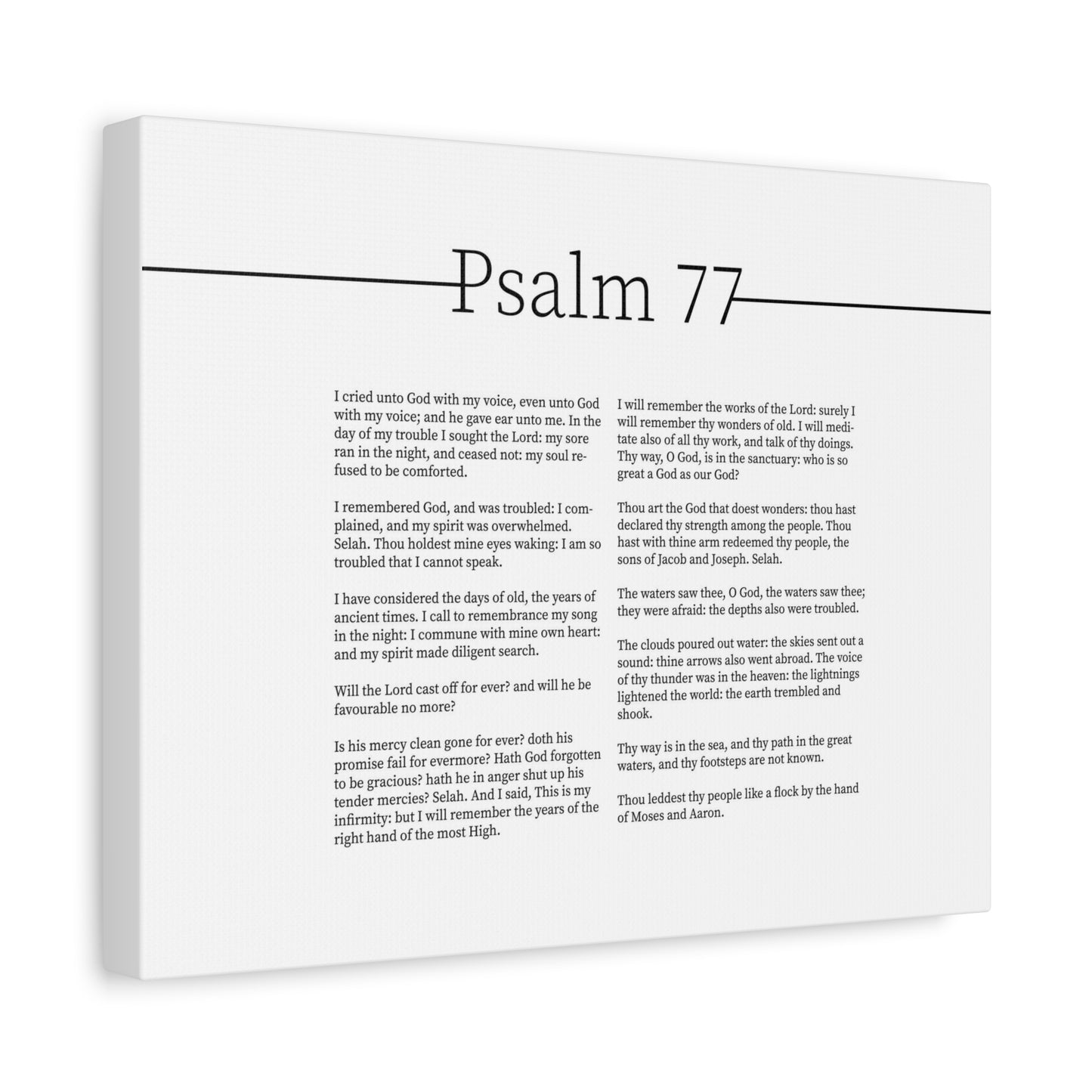 Scripture Canvas God's Faithfulness Psalm 77 Christian Wall Art Bible Verse Print Ready to Hang