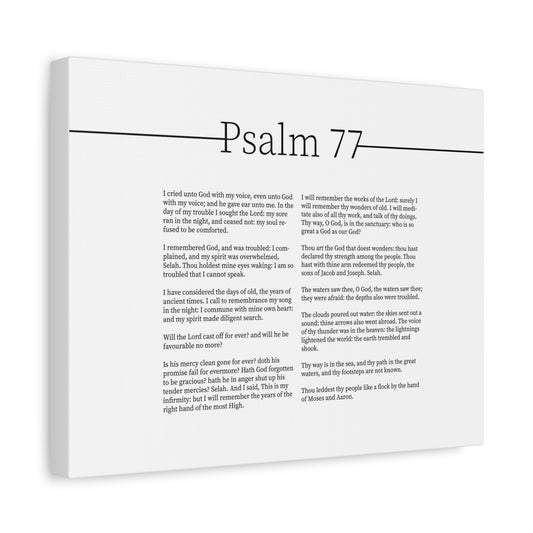 Scripture Canvas God's Faithfulness Psalm 77 Christian Wall Art Bible Verse Print Ready to Hang