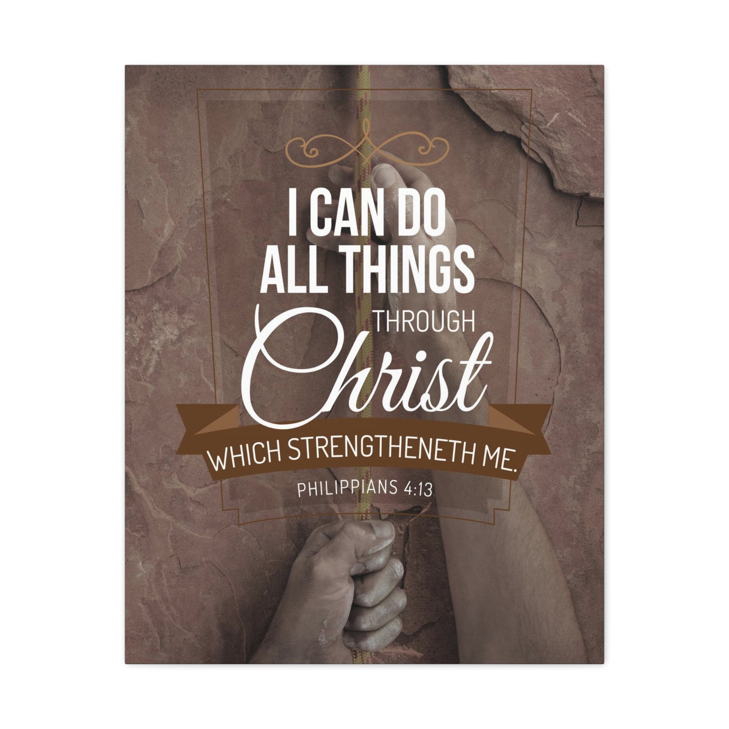 Through Christ Philippians 4:13 Christian Wall Art Bible Verse Print Ready to Hang