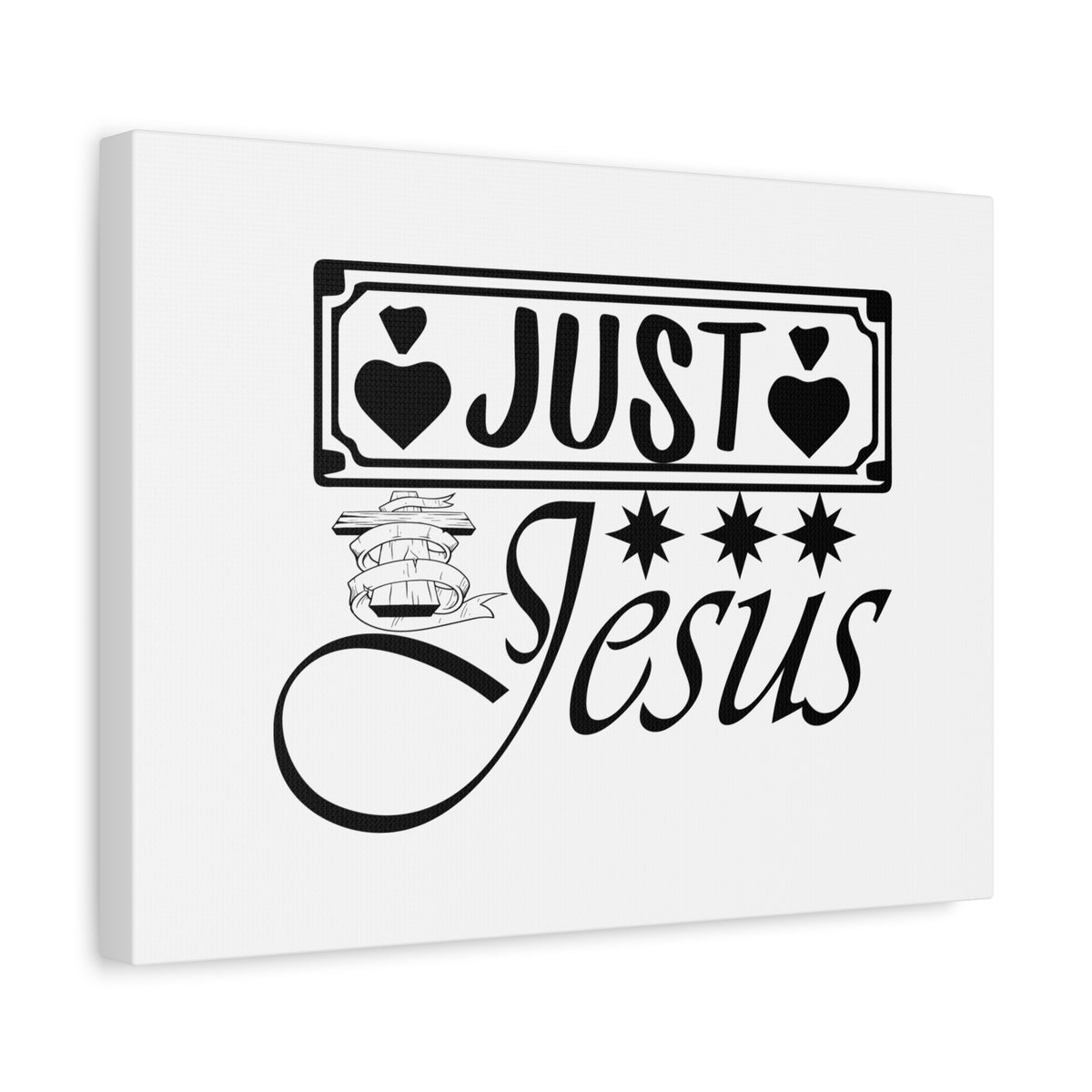 Scripture Canvas Just Jesus John 14:6 Four Hearts Christian Wall Art Bible Verse Print Ready to Hang