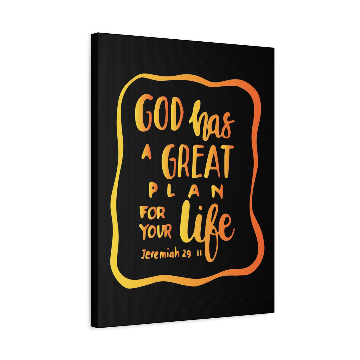 Scripture Canvas A Great Plan Jeremiah 29:11 Black Christian Wall Art Bible Verse Print Ready to Hang