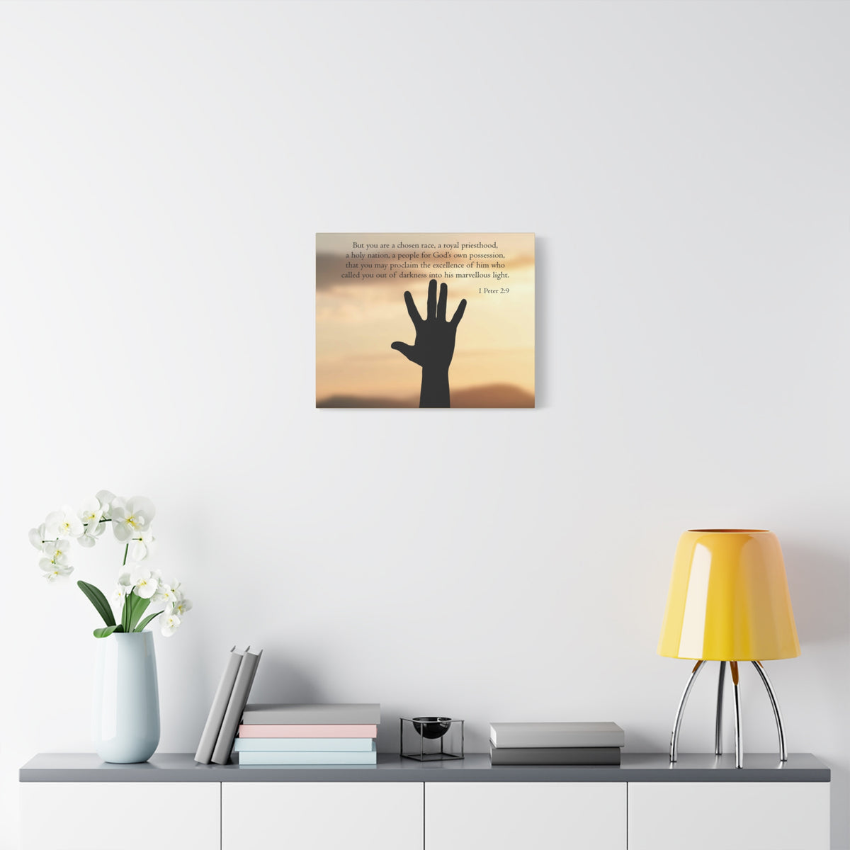 Scripture Canvas Royal Priesthood 1 Peter 2:9 Christian Wall Art Bible Verse Print Ready to Hang
