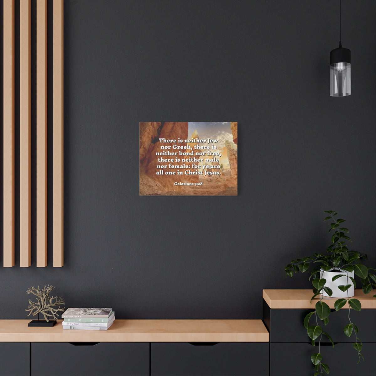 Scripture Canvas All One Galatians 3:28 Christian Wall Art Bible Verse Print Ready to Hang