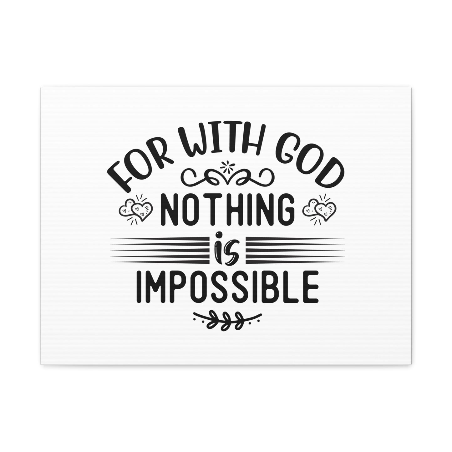 With God Nothing Is Impossible Luke 1:37 Christian Wall Art Bible Verse Print Ready to Hang