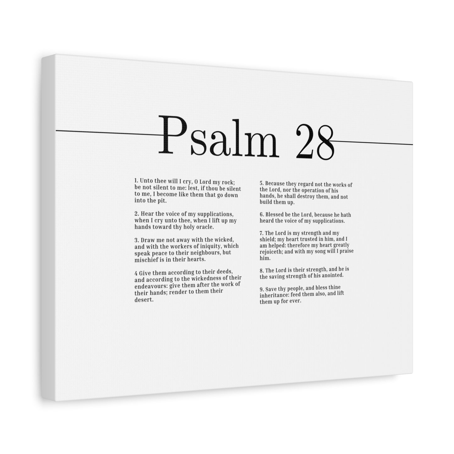 Scripture Canvas Blessed Be The Lord Psalm 28 Christian Wall Art Bible Verse Print Ready to Hang