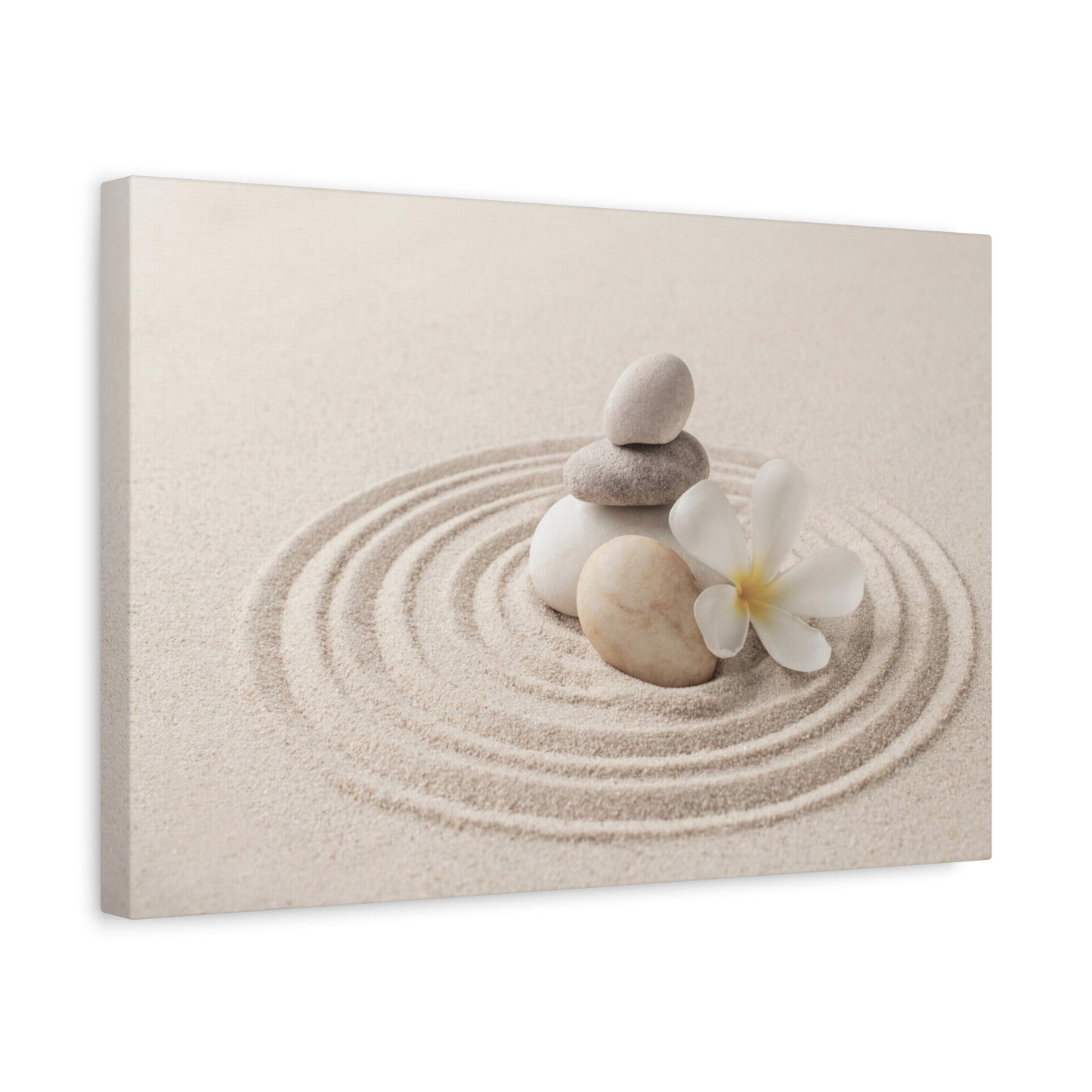 Stacked Zen Stones Forest Floral Nature Photography Canvas Wall Art for Home Decor Ready-to-Hang