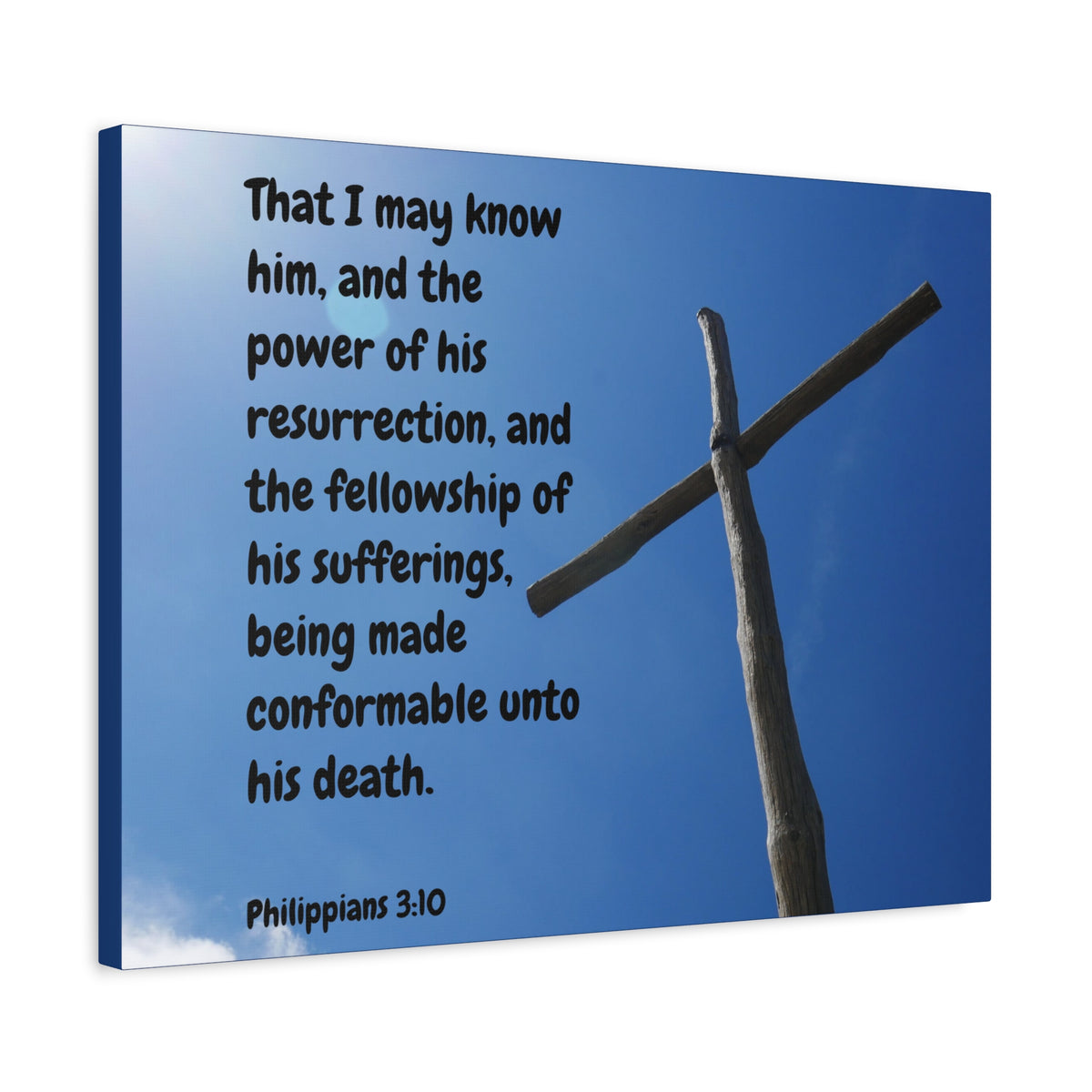 Scripture Canvas Resurrection Philippians 3:10 Christian Wall Art Bible Verse Print Ready to Hang